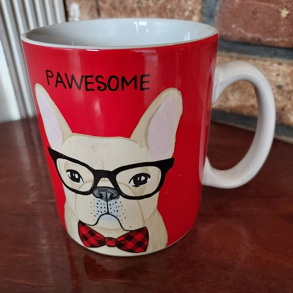 Mug Chasing Baxter French Bulldog Pawesome Red Dog Bow Tie Glasses 2016